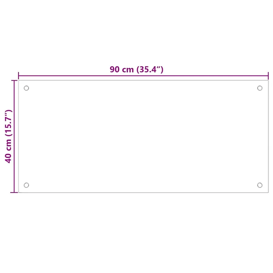 Dosseret de cuisine couleur Lait 90x40 cm Verre trempé - 10