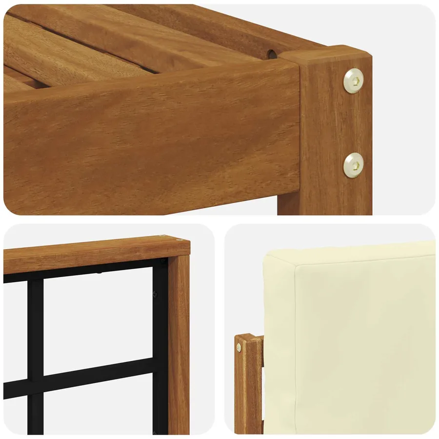 Ensemble de canapés d'extérieur 7 pcs Naturel et Crème - 6