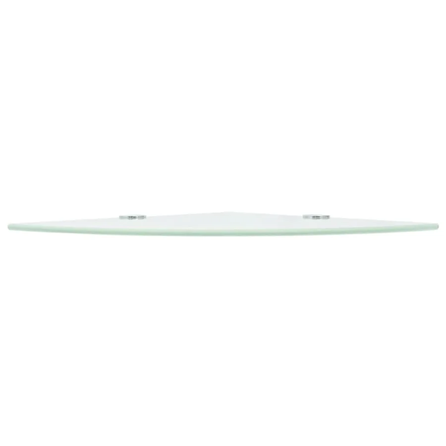 Étagères d'angle 2 pcs et supports chromés Verre Blanc 25x25 cm - 4