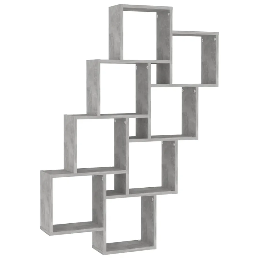 Étagère murale cube Gris béton 90x15x119 cm Bois d’ingénierie - 2