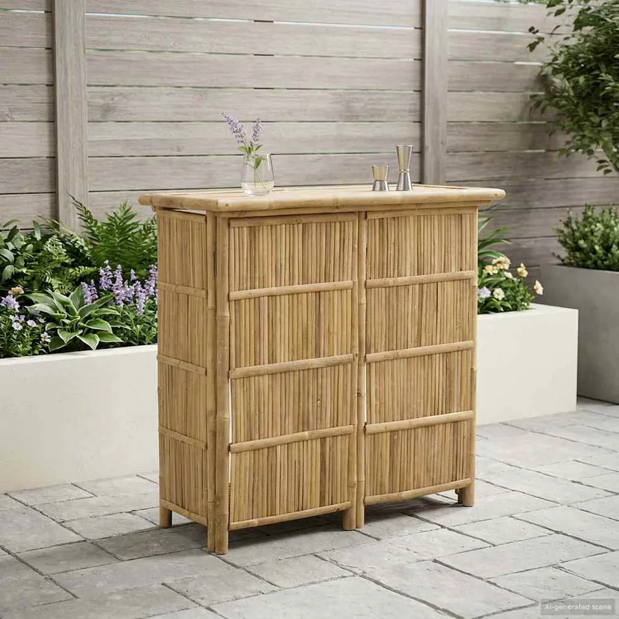 Table de bar extérieure Naturel 115 x 55 x 105 cm Bambou