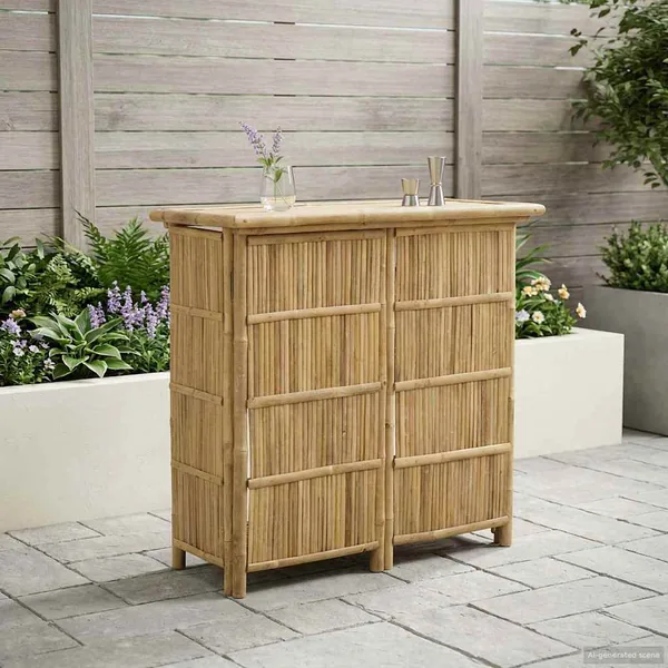 Table de bar extérieure Naturel 115 x 55 x 105 cm Bambou
