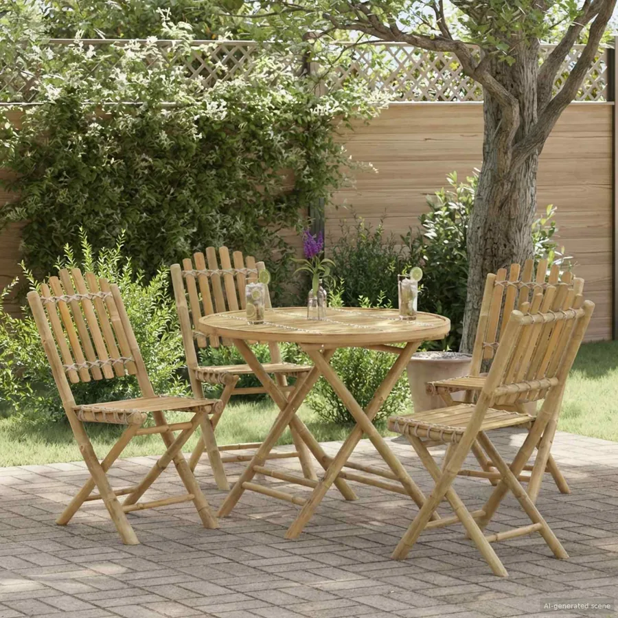 Table de Jardin Naturel 80 x 70 cm Bambou