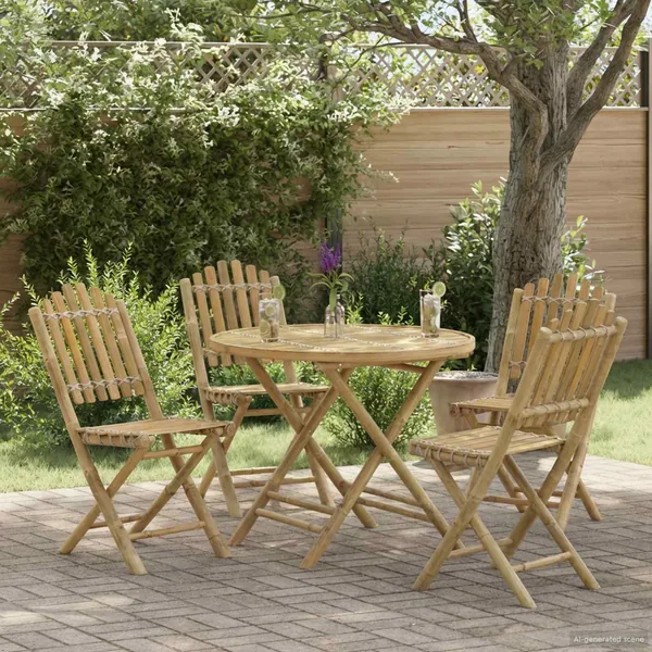 Table de Jardin Naturel 80 x 70 cm Bambou