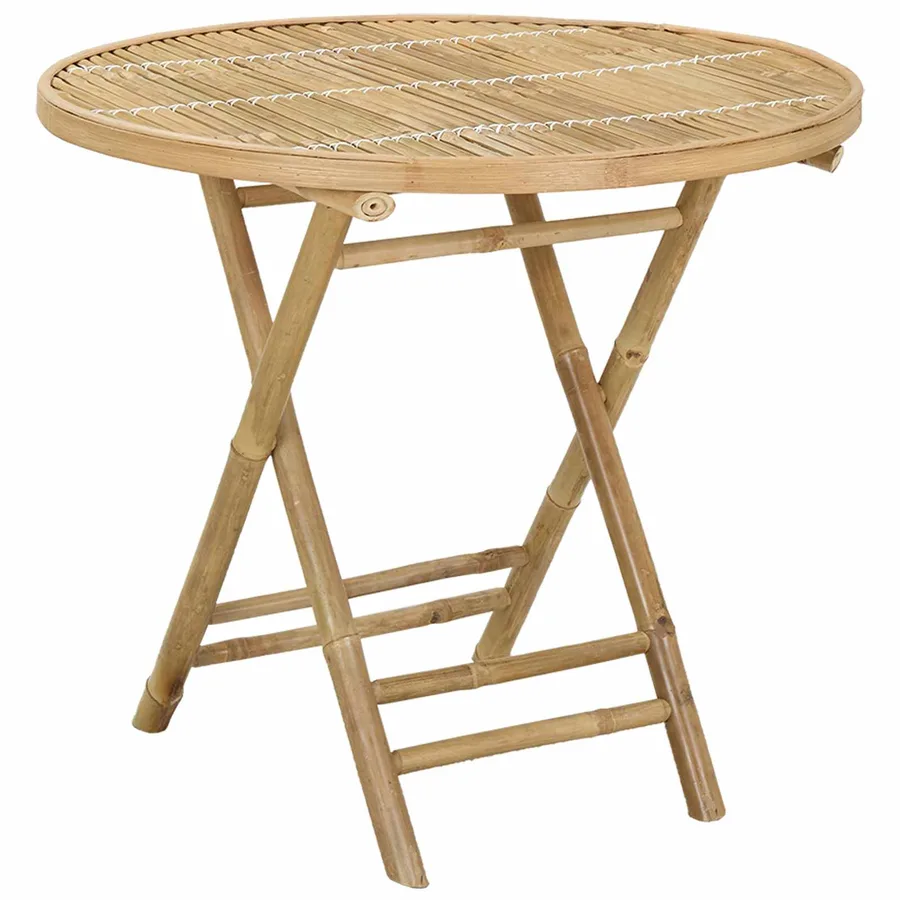 Table de Jardin Naturel 80 x 70 cm Bambou - 2