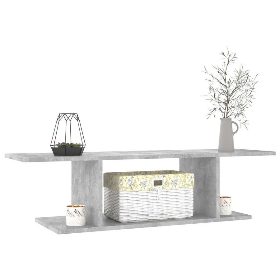 Meuble TV mural Gris béton 103x30x26,5 cm - 3