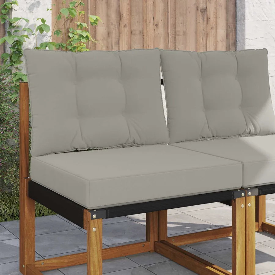 Coussin de canapé d'extérieur Polyester Gris 60 x 50,5 x 8 cm