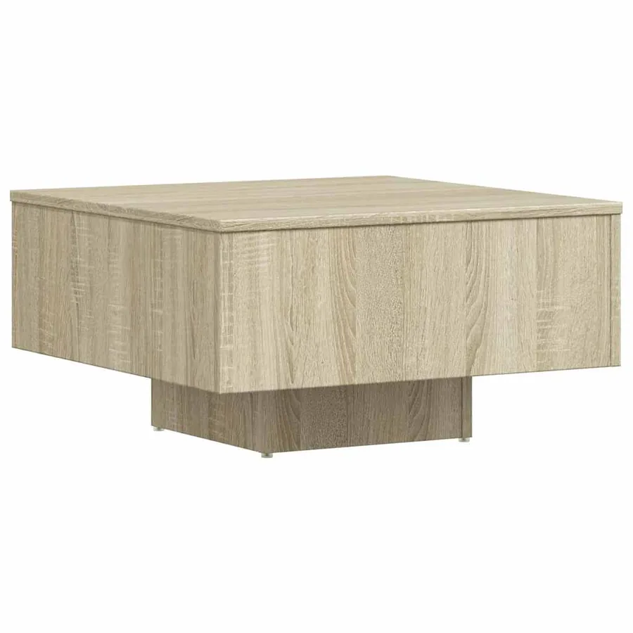 Table basse chêne sonoma 60x60x31,5 cm bois d'ingénierie - 2