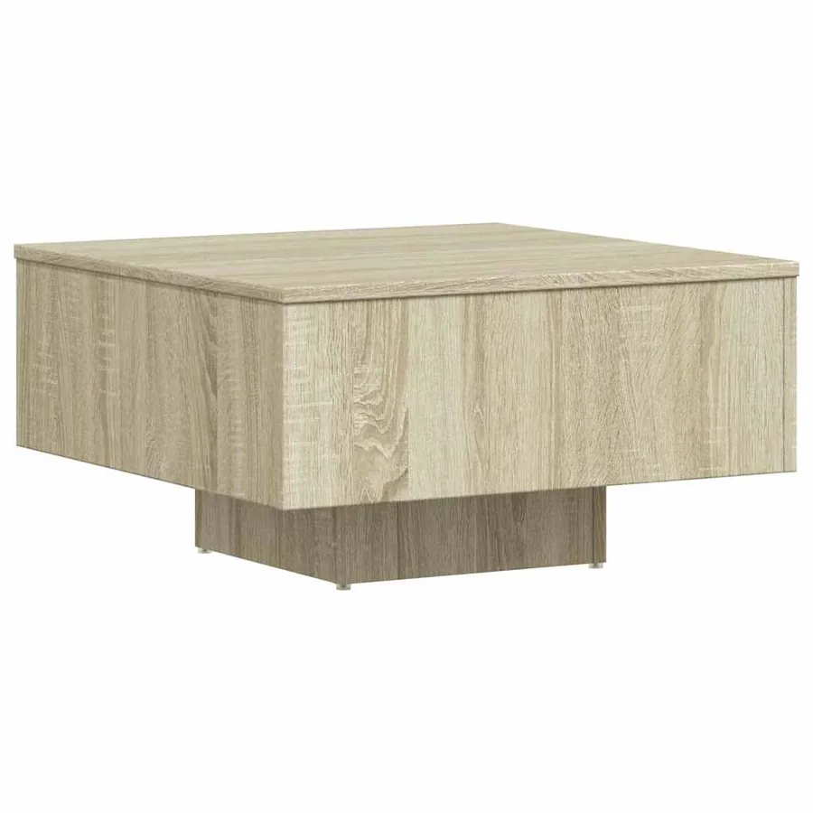 Table basse chêne sonoma 60x60x31,5 cm bois d'ingénierie - 7