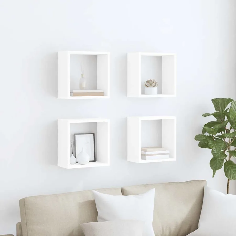 Étagères cube murales 4 pcs blanc 30x15x30 cm - 3