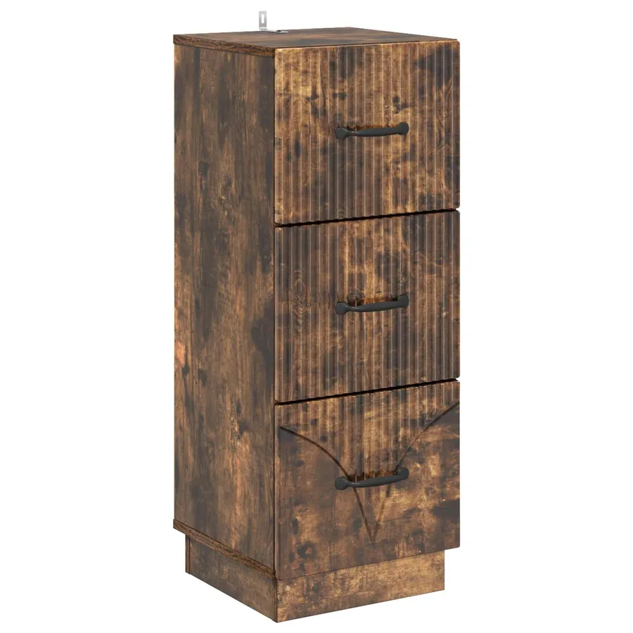 Armoire à tiroirs Chêne fumé 33 x 34,5 x 87 cm - 2