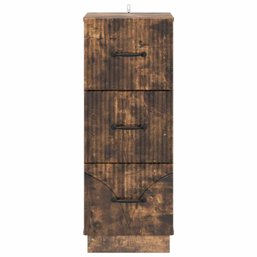 Armoire à tiroirs Chêne fumé 33 x 34,5 x 87 cm - 6