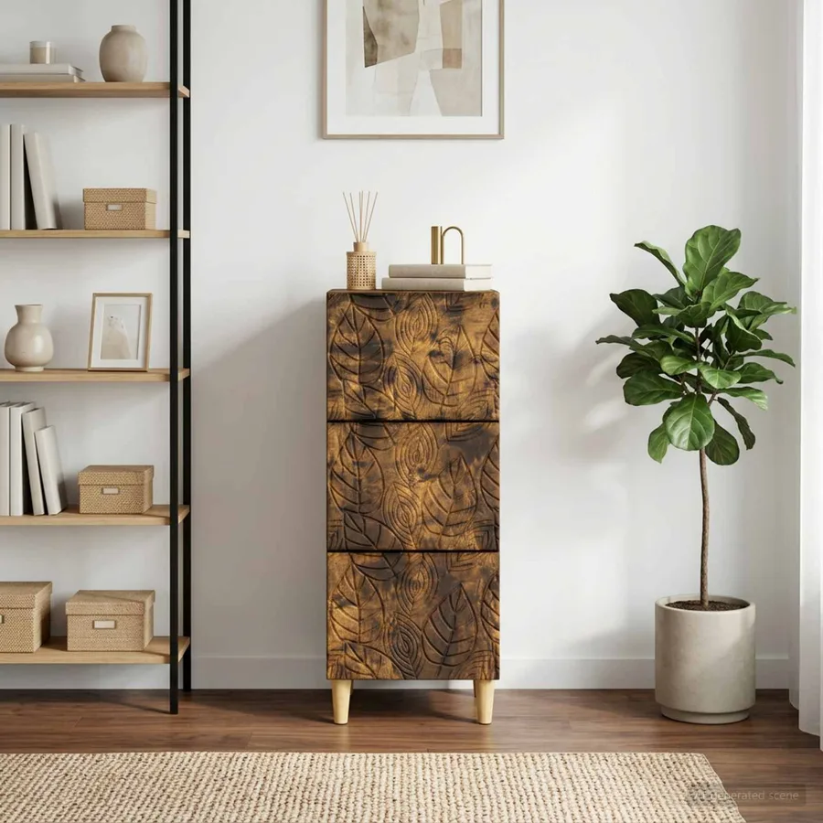 Armoire à tiroirs Chêne fumé 33 x 34,5 x 90 cm - 3