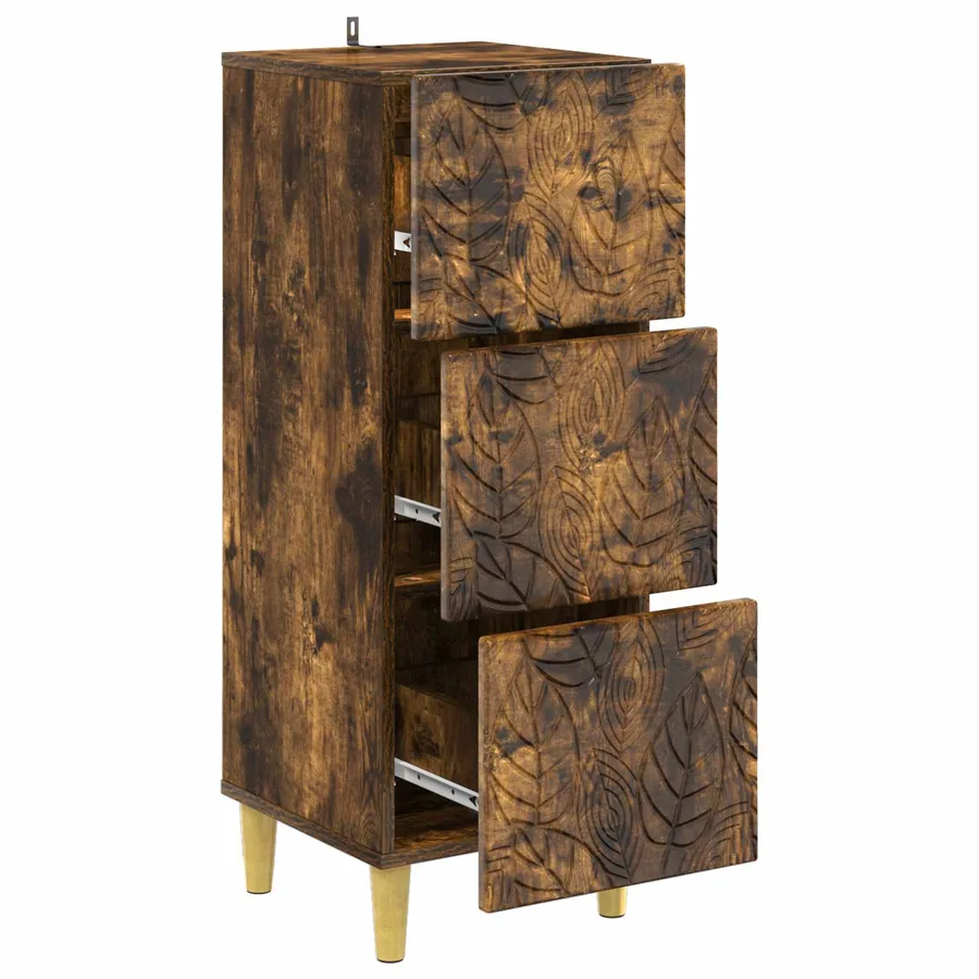 Armoire à tiroirs Chêne fumé 33 x 34,5 x 90 cm - 4