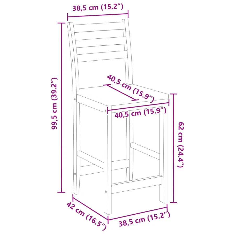 Chaises de salle à manger 2 pcs Naturel 40 x 47,5 x 99,5 cm - 11