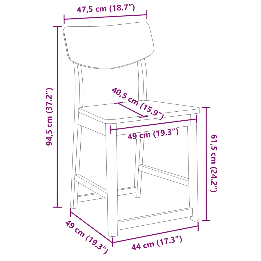 Chaises de salle à manger 2 pcs Blanc 48 x 49 x 95 cm - 11