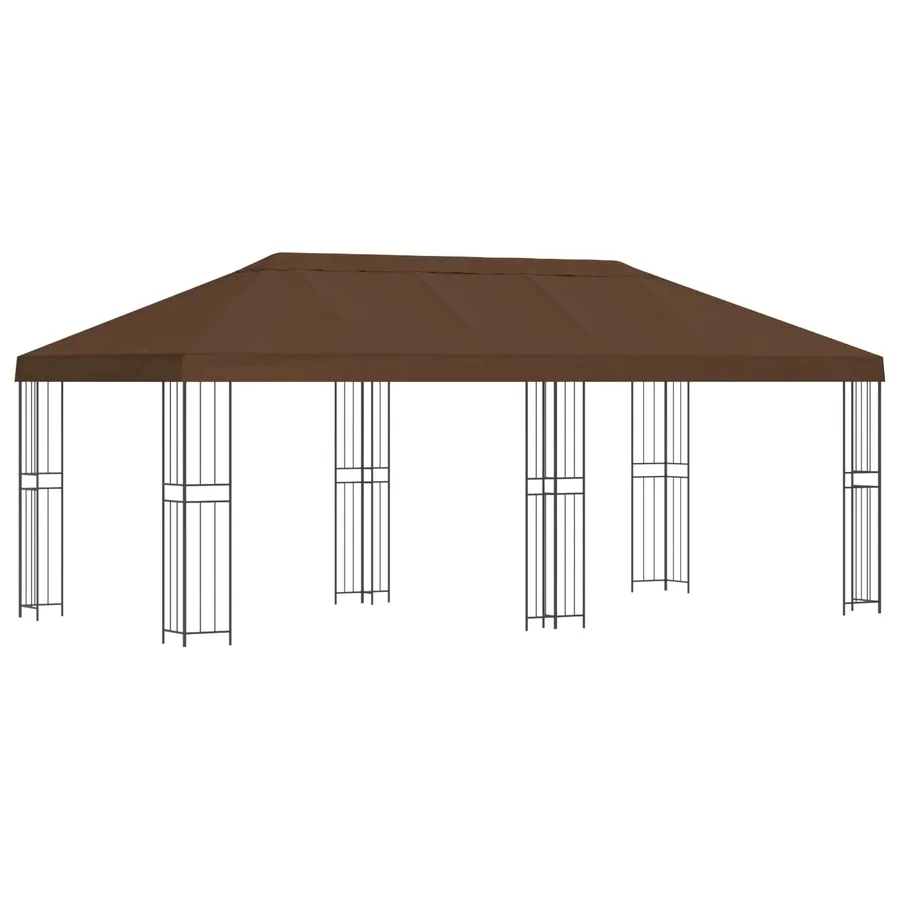 Gazebo avec murs latéraux 6 x 3 m Marron Polyester et Acier 190 - 2