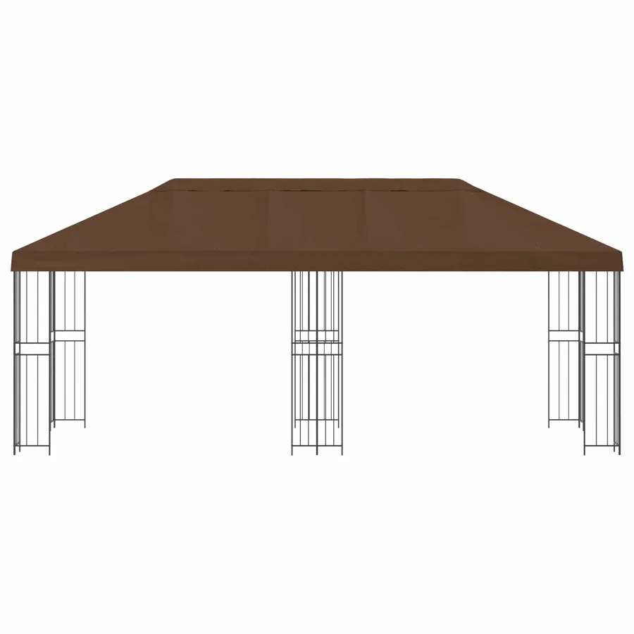 Gazebo avec murs latéraux 6 x 3 m Marron Polyester et Acier 190 - 3