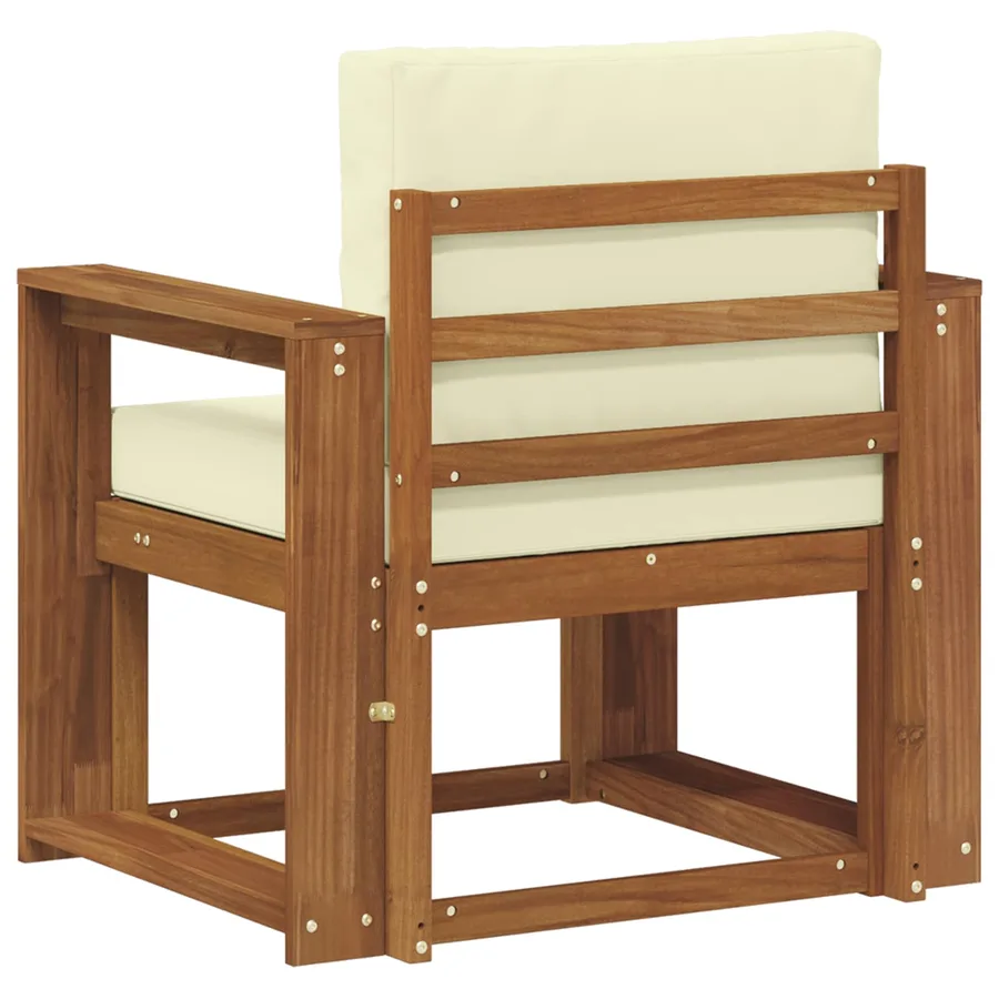 Canapé d’extérieur Bois d'acacia massif et polyester Naturel - 5