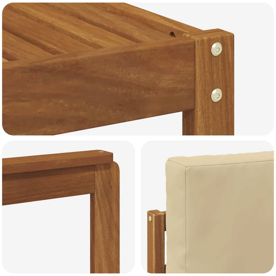 Ensemble de canapés d'extérieur 5 pcs Naturel et Beige - 7