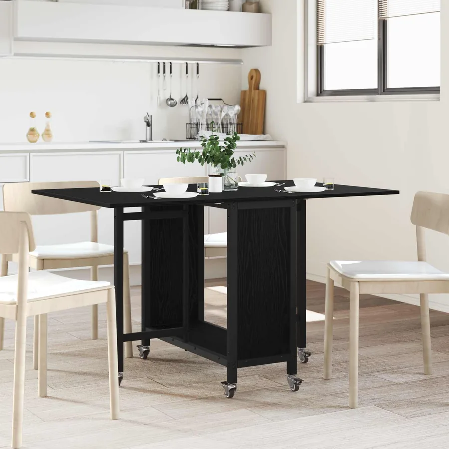 Table à manger pliante avec roulettes 130 x 80 x 76,5 cm