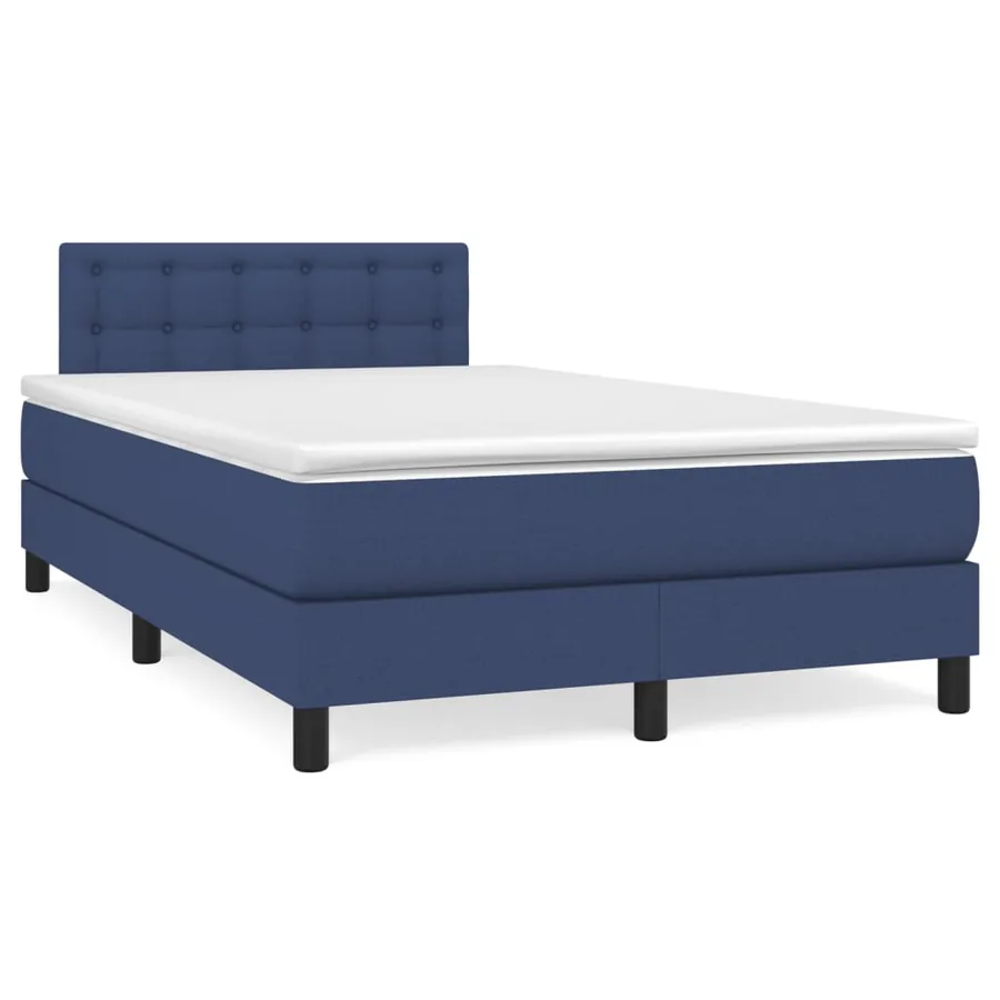 Sommier à lattes de lit avec matelas Bleu 120x200 cm Tissu - 2