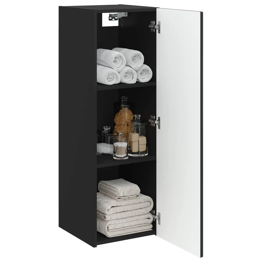 Cabinet de Salle de Bain Mural Noir 33 x 34,5 x 60 cm - 3