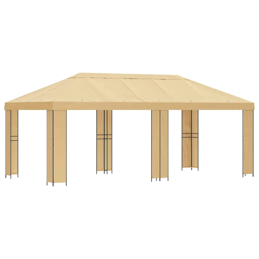 Abri de jardin 6 x 3 m Crème Polyester et Acier 190 - 2