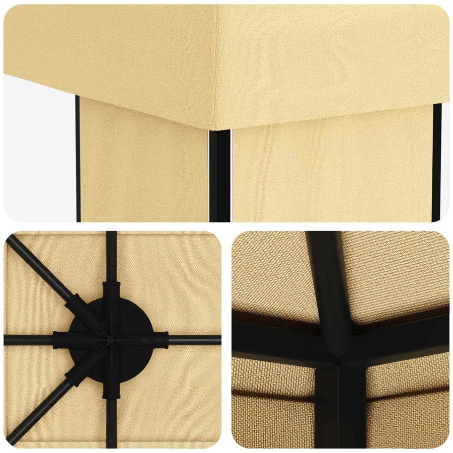 Abri de jardin 6 x 3 m Crème Polyester et Acier 190 - 5