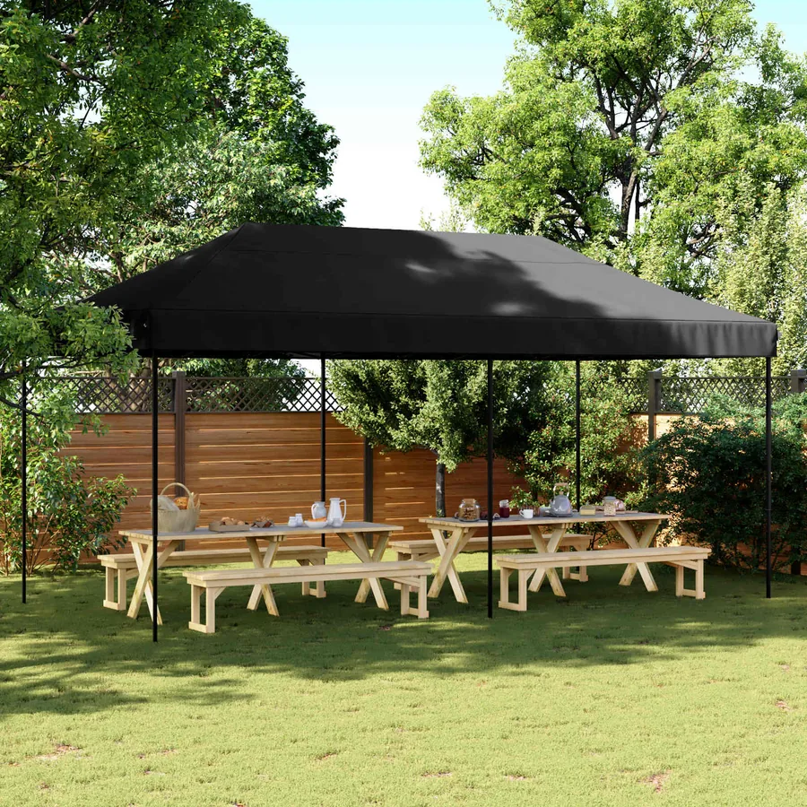 Tente de fête Noir 292 x 580 x 315 cm Tissu Oxford