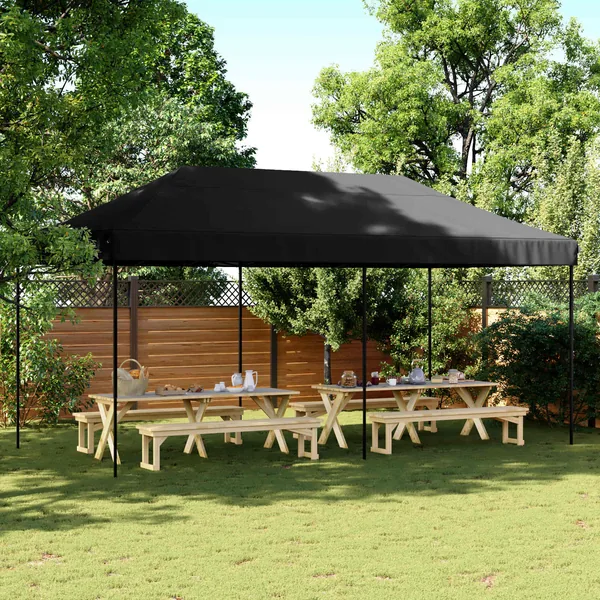 Tente de fête Noir 292 x 580 x 315 cm Tissu Oxford