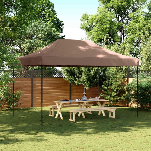 Tente de fête Marron 292 x 440 x 315 cm Tissu Oxford