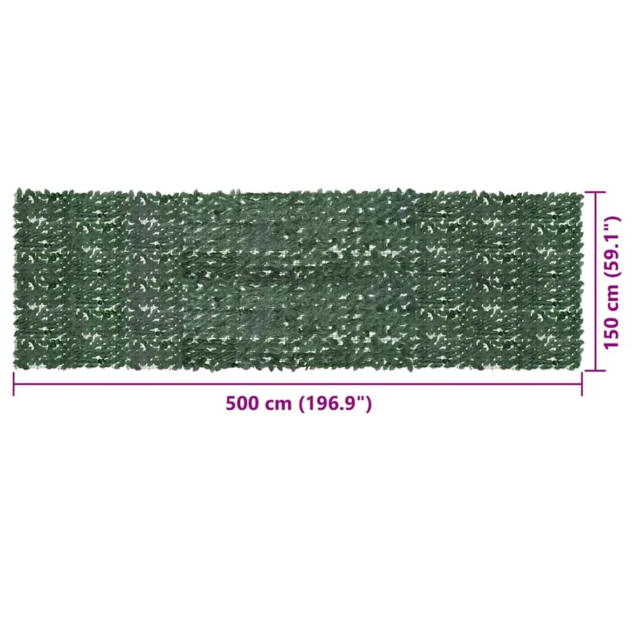 Écran de balcon avec feuilles vert foncé 500x150 cm - 7