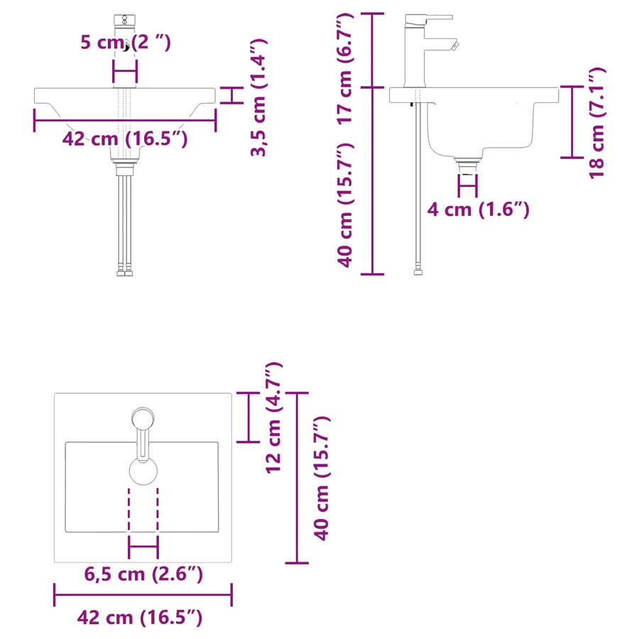 Meuble de salle de bain avec robinet Chêne noir - 11