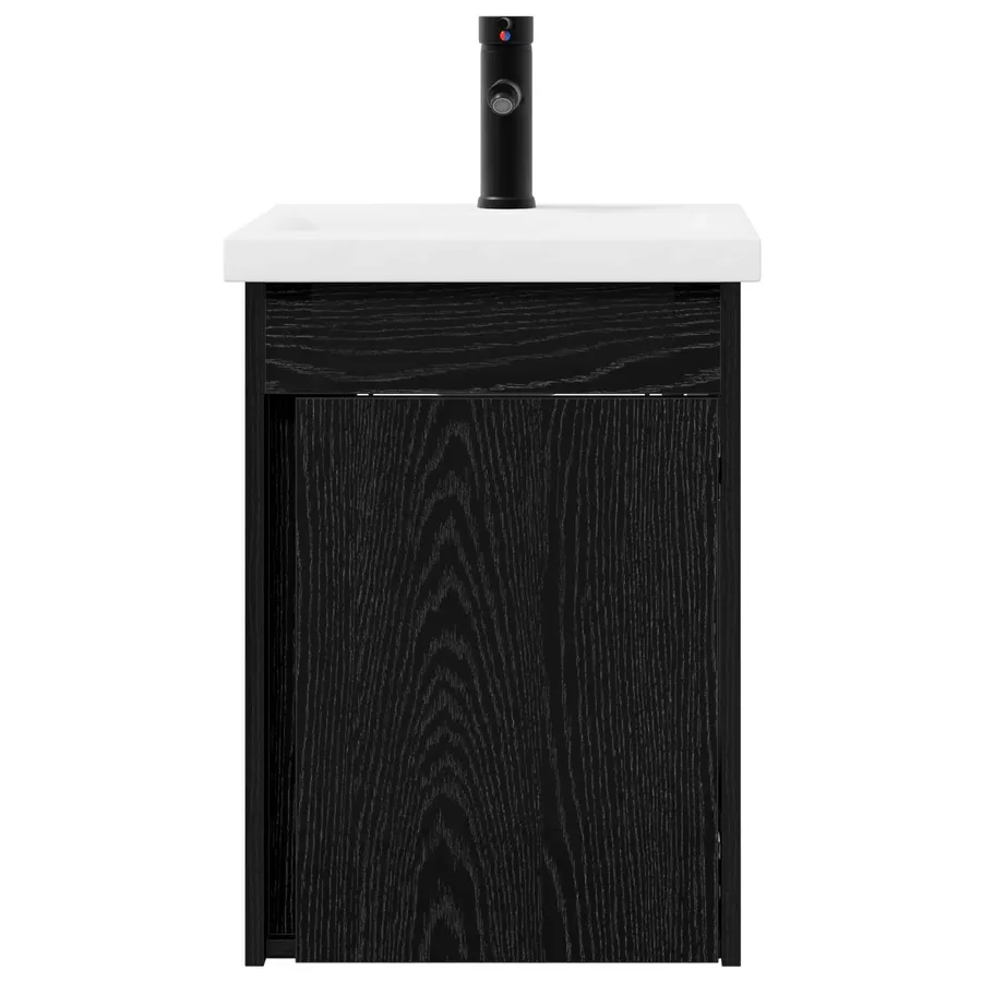 Meuble de salle de bain avec robinet Chêne noir - 5