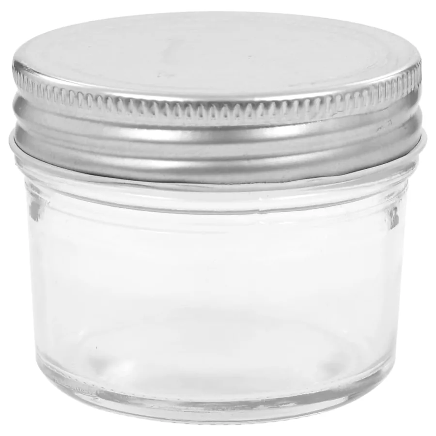 24 pcs Pots à confiture avec couvercles argentés Verre 110 ml - 4