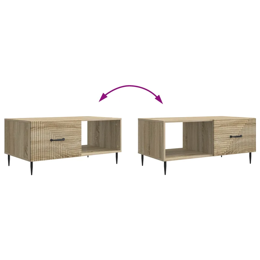 Table basse Chêne Sonoma 90 x 50 x 40 cm Bois d'ingénierie - 8