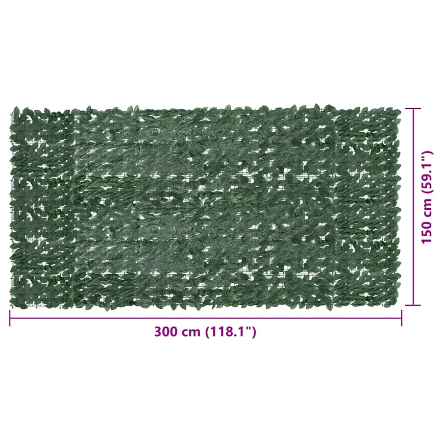 Écran de balcon avec feuilles vert foncé 300x150 cm - 7
