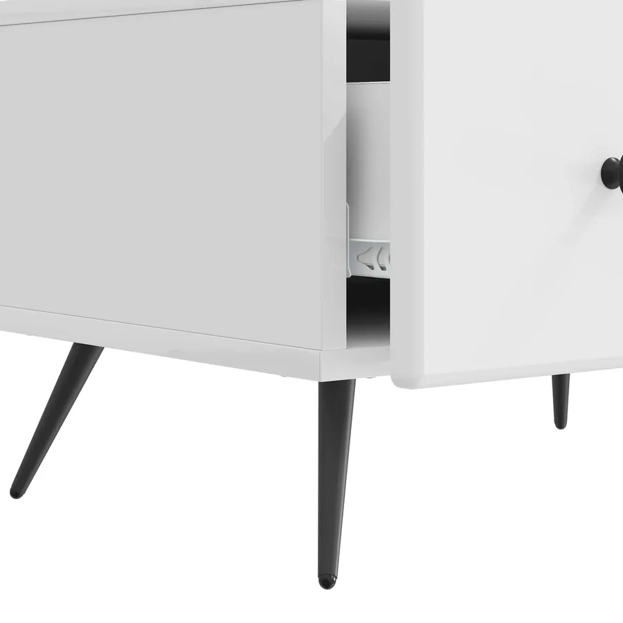 Meuble TV Blanc brillant 147 x 34,5 x 30 cm Bois d'ingénierie - 9