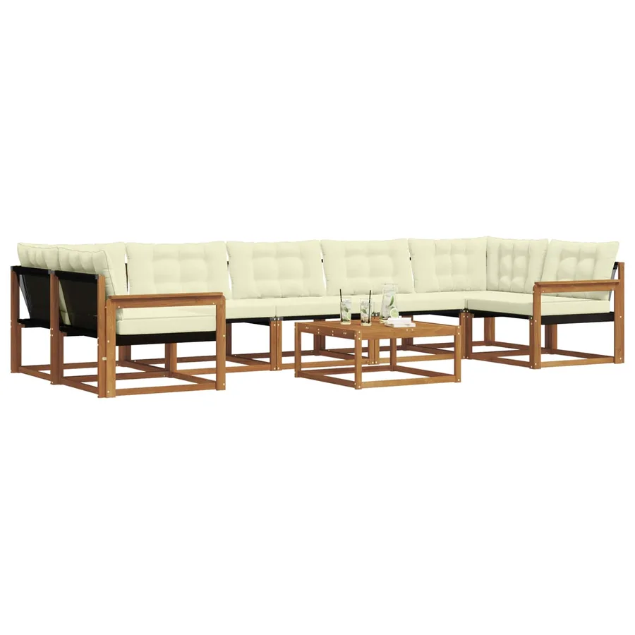 Ensemble de canapés d'extérieur 8 pcs Naturel et Crème - 3