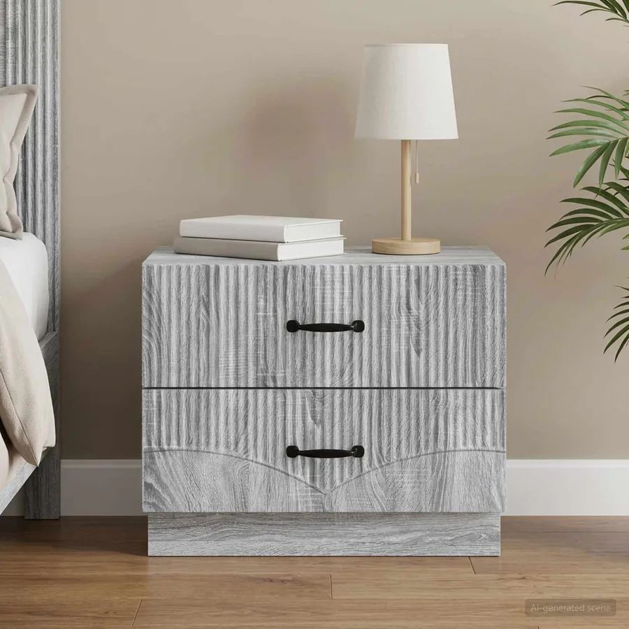 Cabinet de chevet avec tiroir Sonoma gris 62 x 34,5 x 44,5 cm