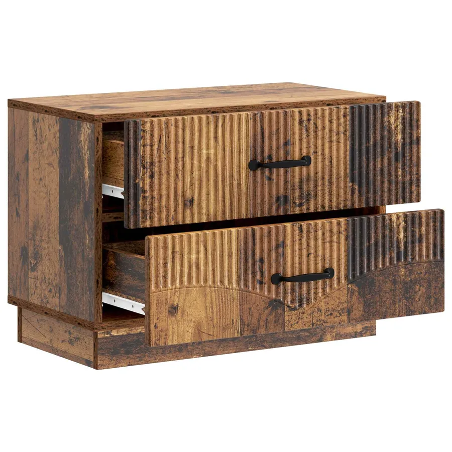 Cabinet de chevet avec tiroir Bois ancien 62 x 34,5 x 44,5 cm - 4