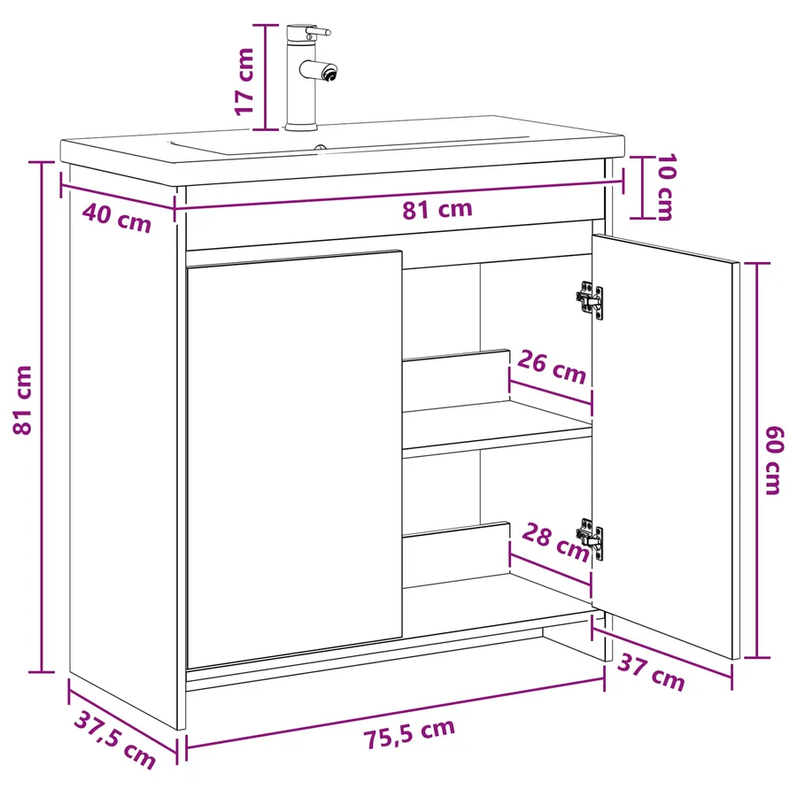 Ensemble de mobilier de salle de bain Gris béton - 11
