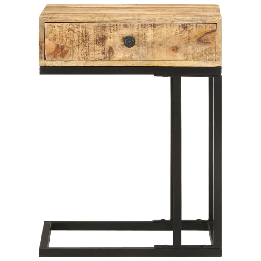 Table d'appoint en forme d'U 45x30x61cm Bois de manguier massif - 3