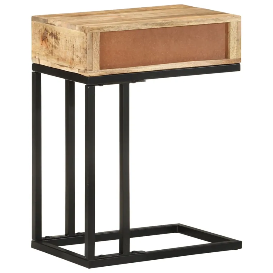 Table d'appoint en forme d'U 45x30x61cm Bois de manguier massif - 4