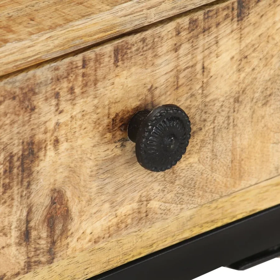 Table d'appoint en forme d'U 45x30x61cm Bois de manguier massif - 6