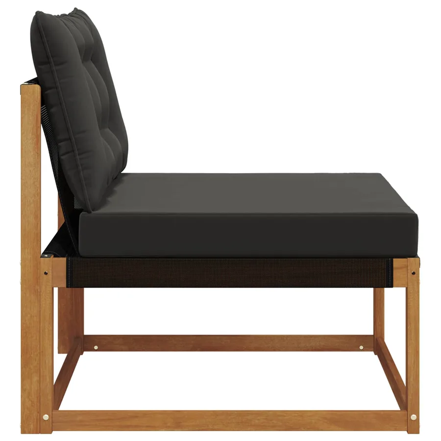 Sofa de milieu extérieur Bois d'acacia massif et Textilène - 5