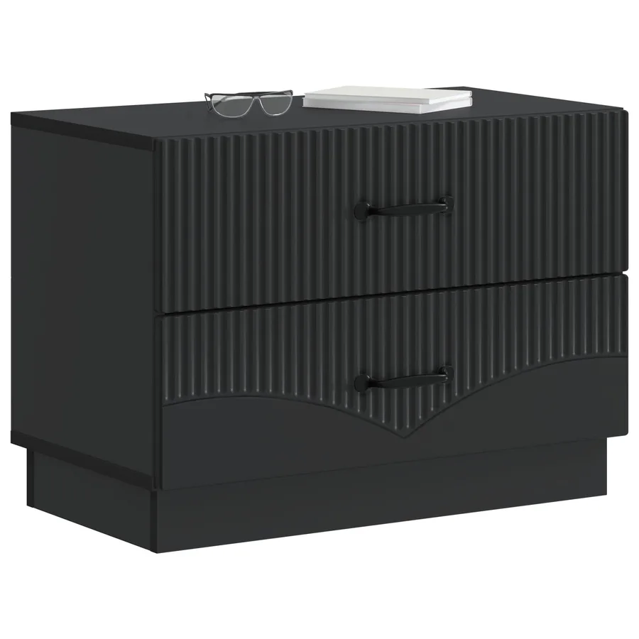 Cabinet de chevet Noir 62 x 34,5 x 44,5 cm Bois d'ingénierie - 3