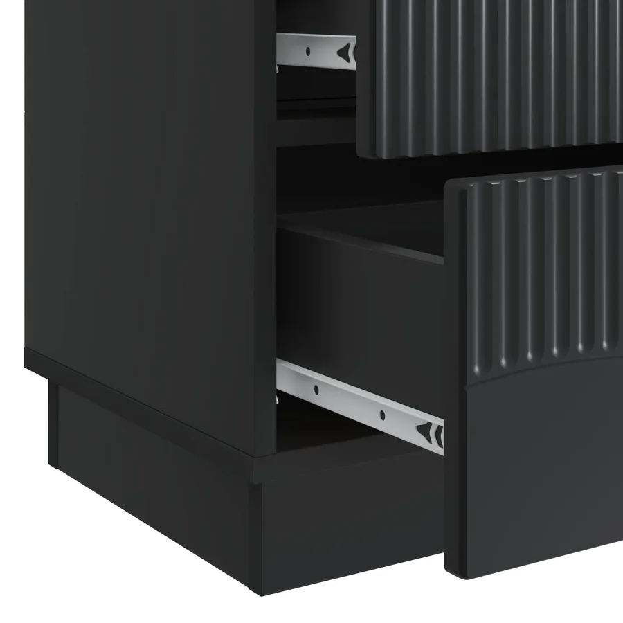Cabinet de chevet Noir 62 x 34,5 x 44,5 cm Bois d'ingénierie - 9