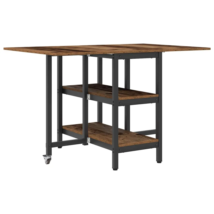 Table à dîner 122 x 80 x 76,5 cm Bois d'ingénierie Bois ancien - 2